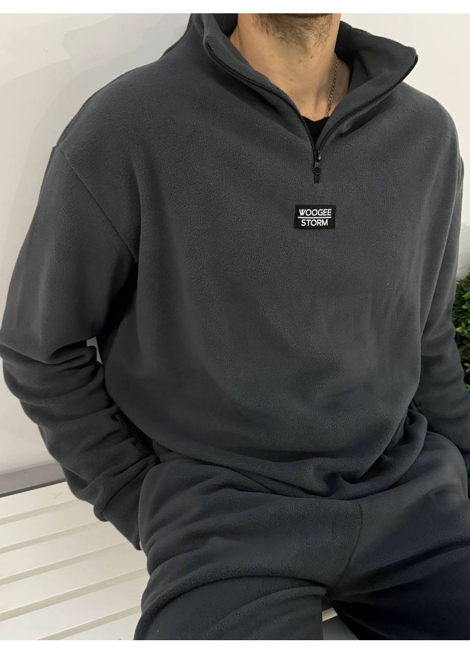 Графитовый зимний костюм 1025 двухсторонний плотный флис, очень теплый, брюки и кофта. Україна