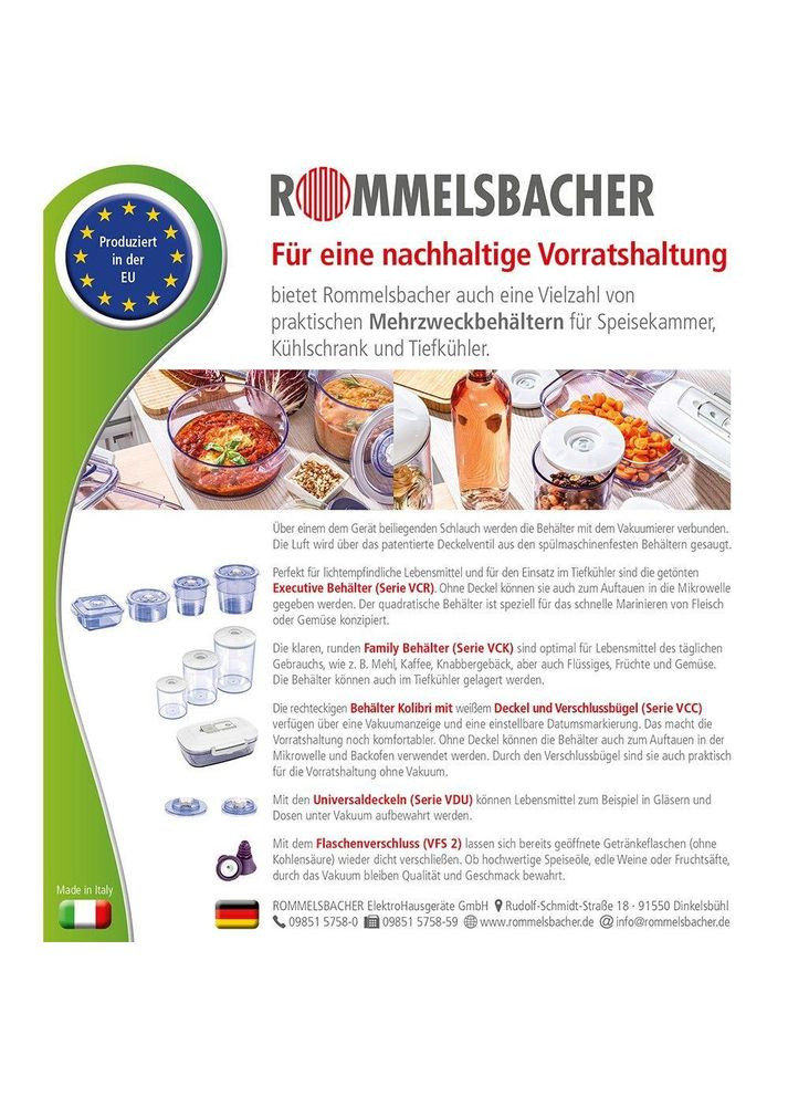 Набор вакуумных пакетов VRS 2060 20x600 см Rommelsbacher (303926700)