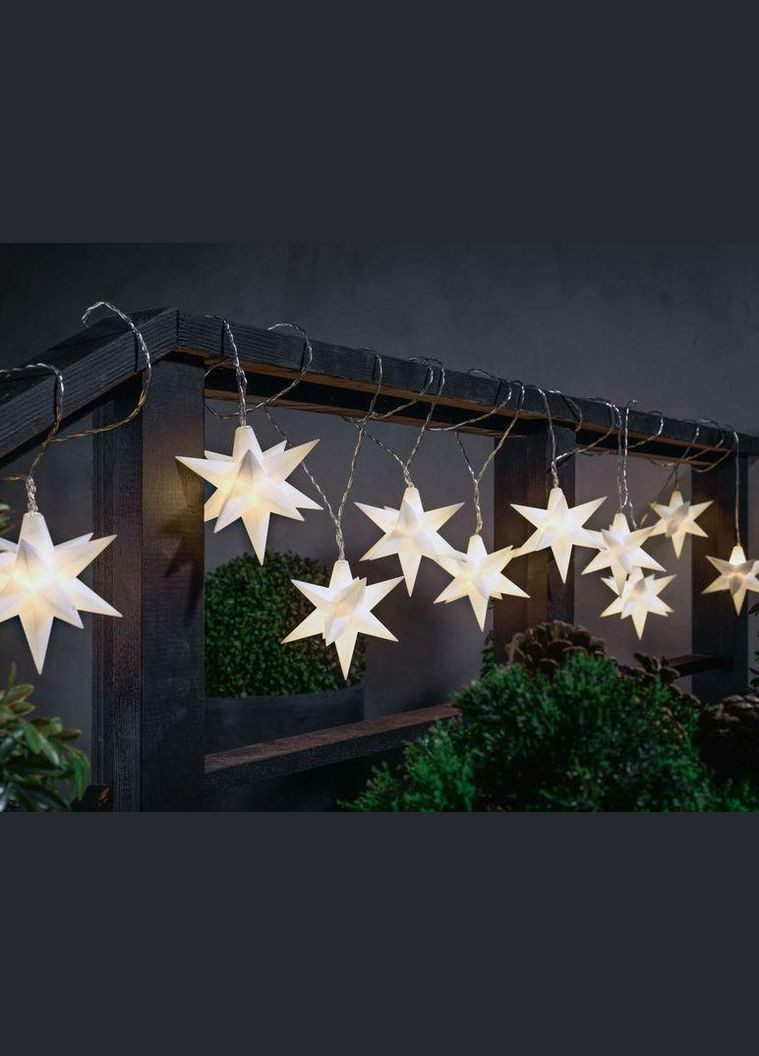 Гірлянда новорічна 3D Зірки 10 LED з таймером, 11,75 м Livarno home (308855907)