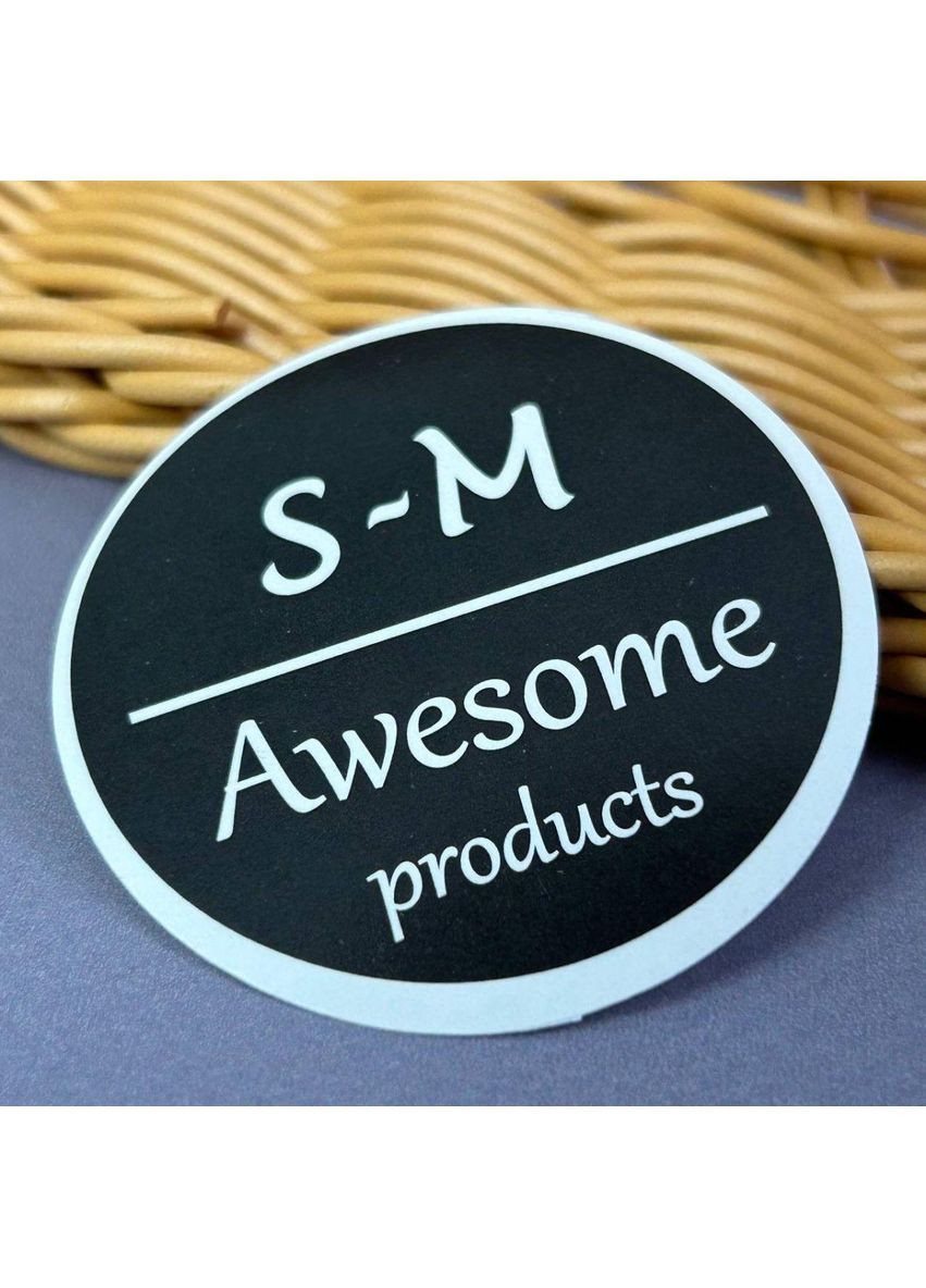 Наклейка-бирка размерник S-M – 50 мм черная Plus-plus (354794958)