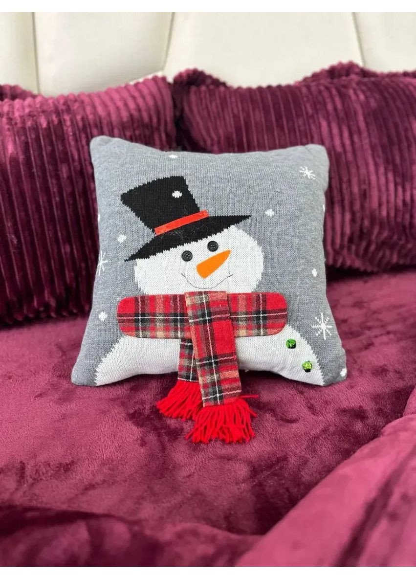 Подушка новорічна 3D Містер Сніговик 19289 40х40 см No Brand (364766818)