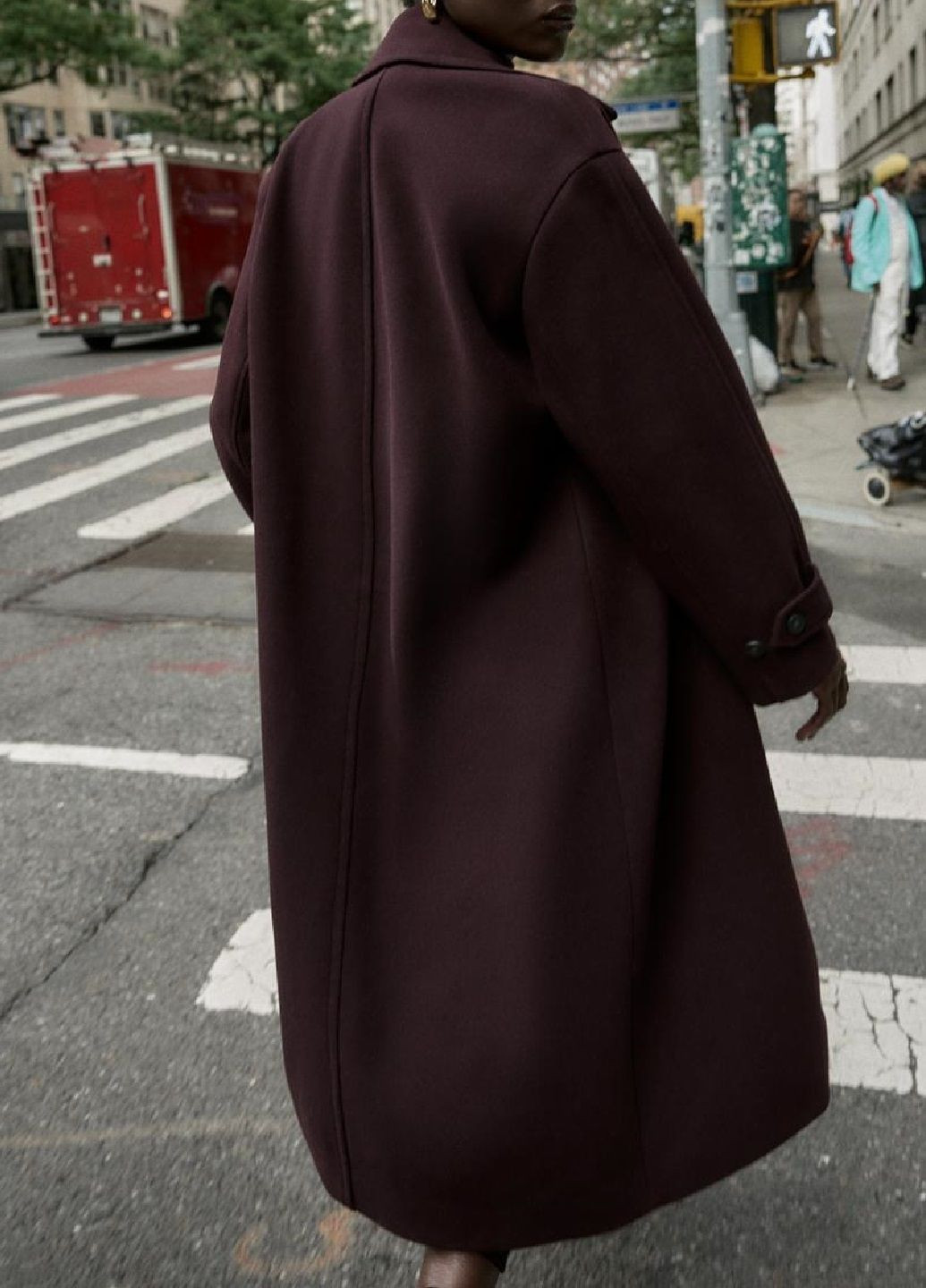 Темно-бордове демісезонне Пальто Zara