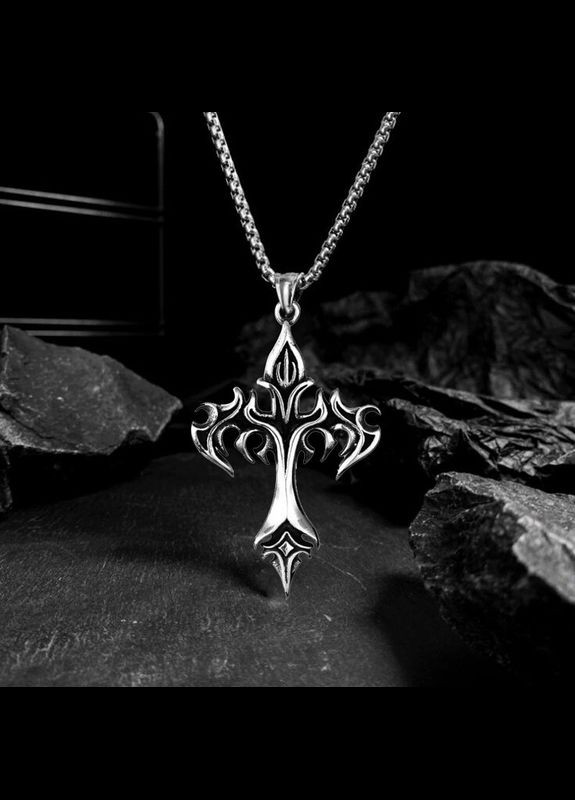 Хрестик в готичному стилі з нержавіючої медичної сталі No Brand (315050094)