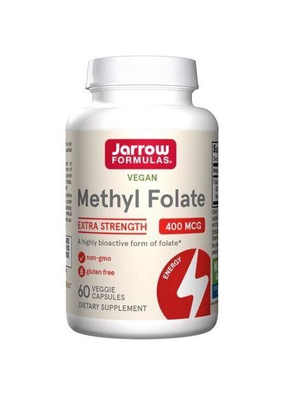 Метілфолат Methyl Folate 400 mcg, 60 вегакапсул для підтримки серцево-судинної системи Jarrow Formulas (322208936)