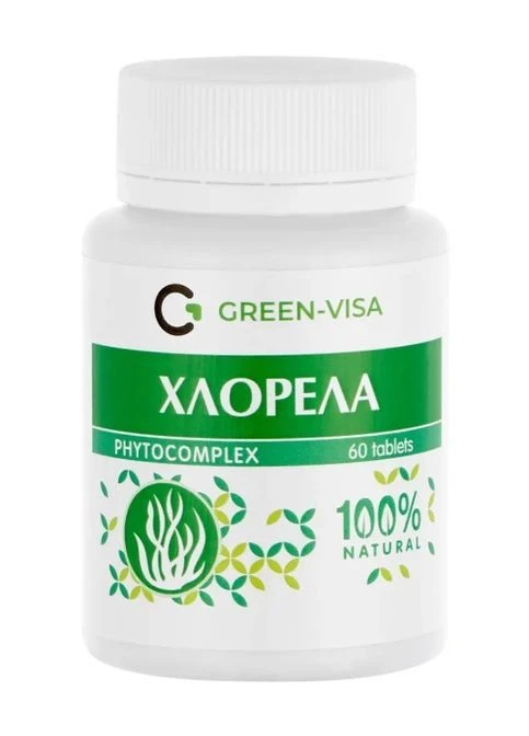 Green Visa Хлорела 300 мг 60 таб Грін-віза (394171836)
