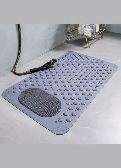 Килимок атиковзкий для ванної кімнати та душу, масажний для ніг силіконовий з присосками, 50х80 см No Brand (337342220)