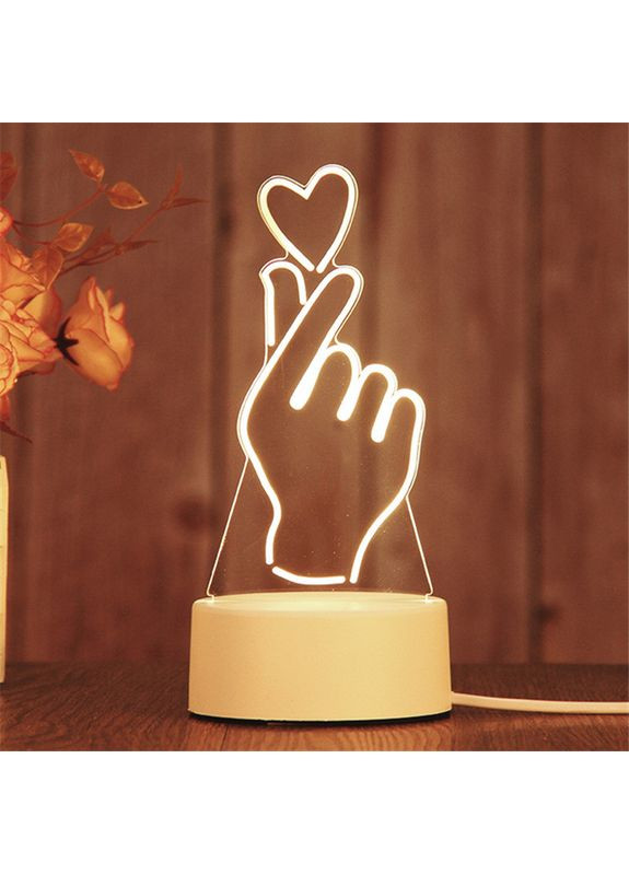 Світильник світлодіодний від usb, 3d нічник, лампа Рука з сердечком China (366874292)