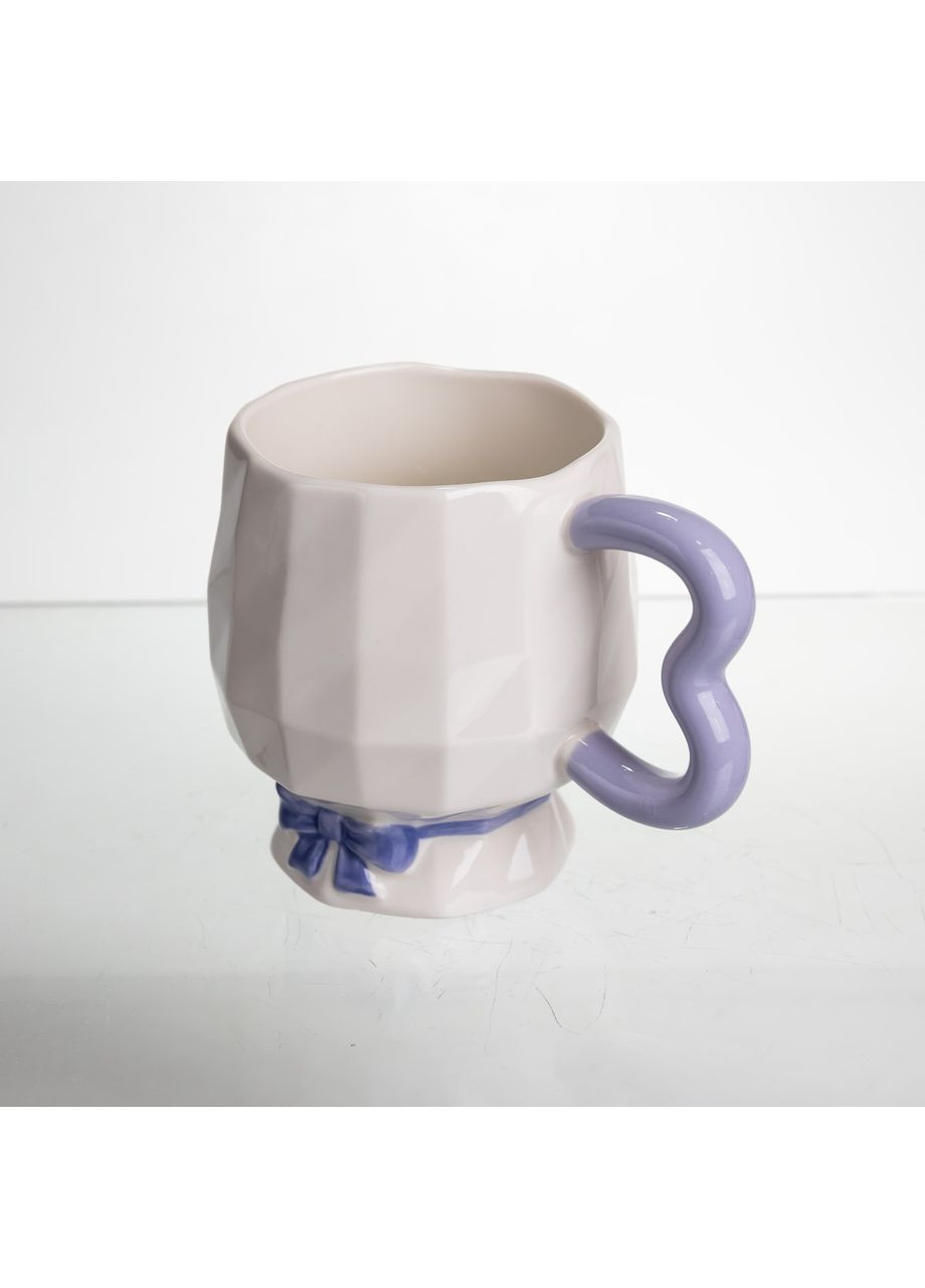 Чашка порцелянова на ніжці 400 (мл) оригінальна кружка на подарунок чашка для чаю та кави Бузковий FM-39A (A-047587) Yiwu (369723992)