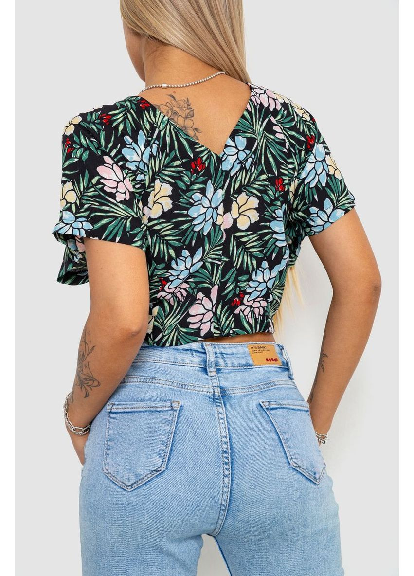 Комбинированная блуза-топ с цветочным принтом, 244r292 Kamomile