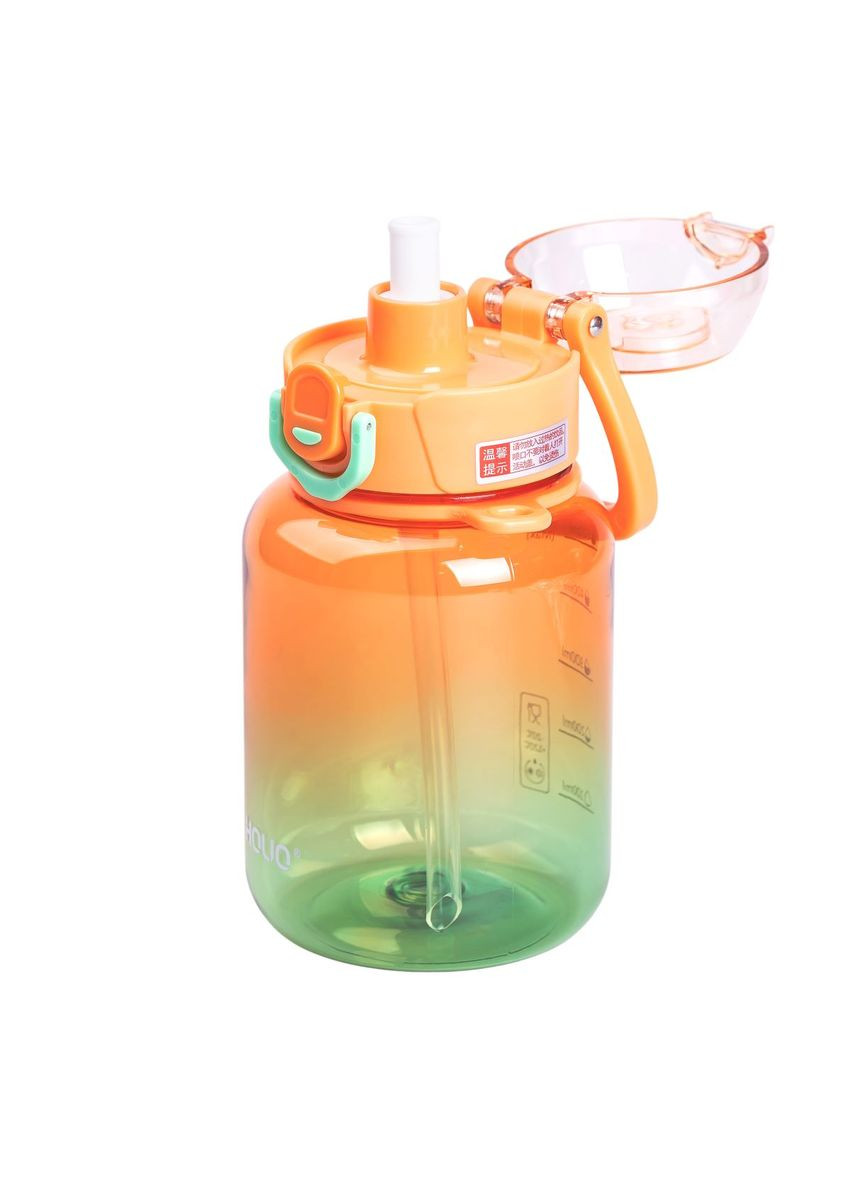 Бутылка для воды многоразовая 700 мл бутылочка с трубочкой для спорта и школы 16.5 см Оранжевая HP-14-32O (A-033914) Yiwu (356729181)