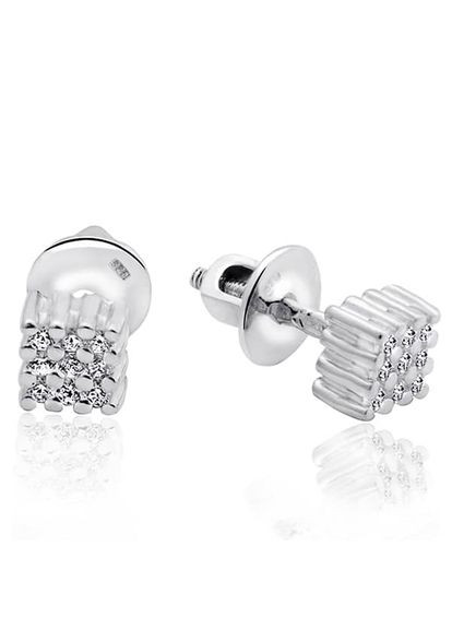 Срібні сережки-гвоздики (4801) IRIJ (331016854)