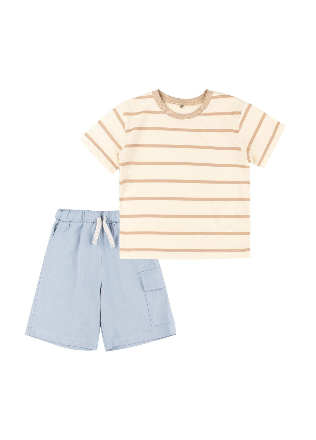 Бежевый демисезонный костюм летний, р. /, черный / 4y0 Бембі КС830 супрем