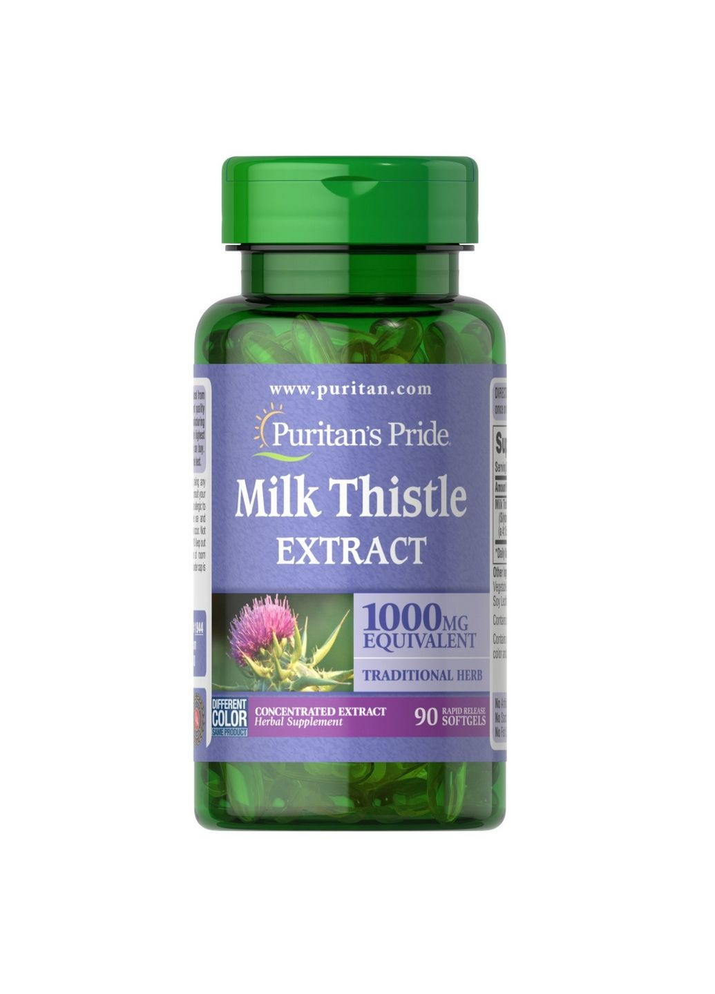 Натуральна добавка Milk Thistle 4:1 Extract 1000 mg, 90 капсул Puritans Pride (293341071)