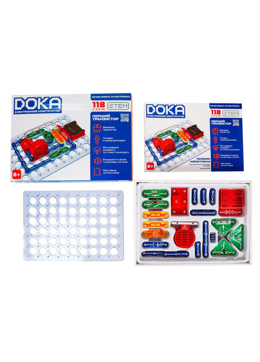 Конструктор электронный Первый транзистор 118 схем DOKA D70701 (328401044)