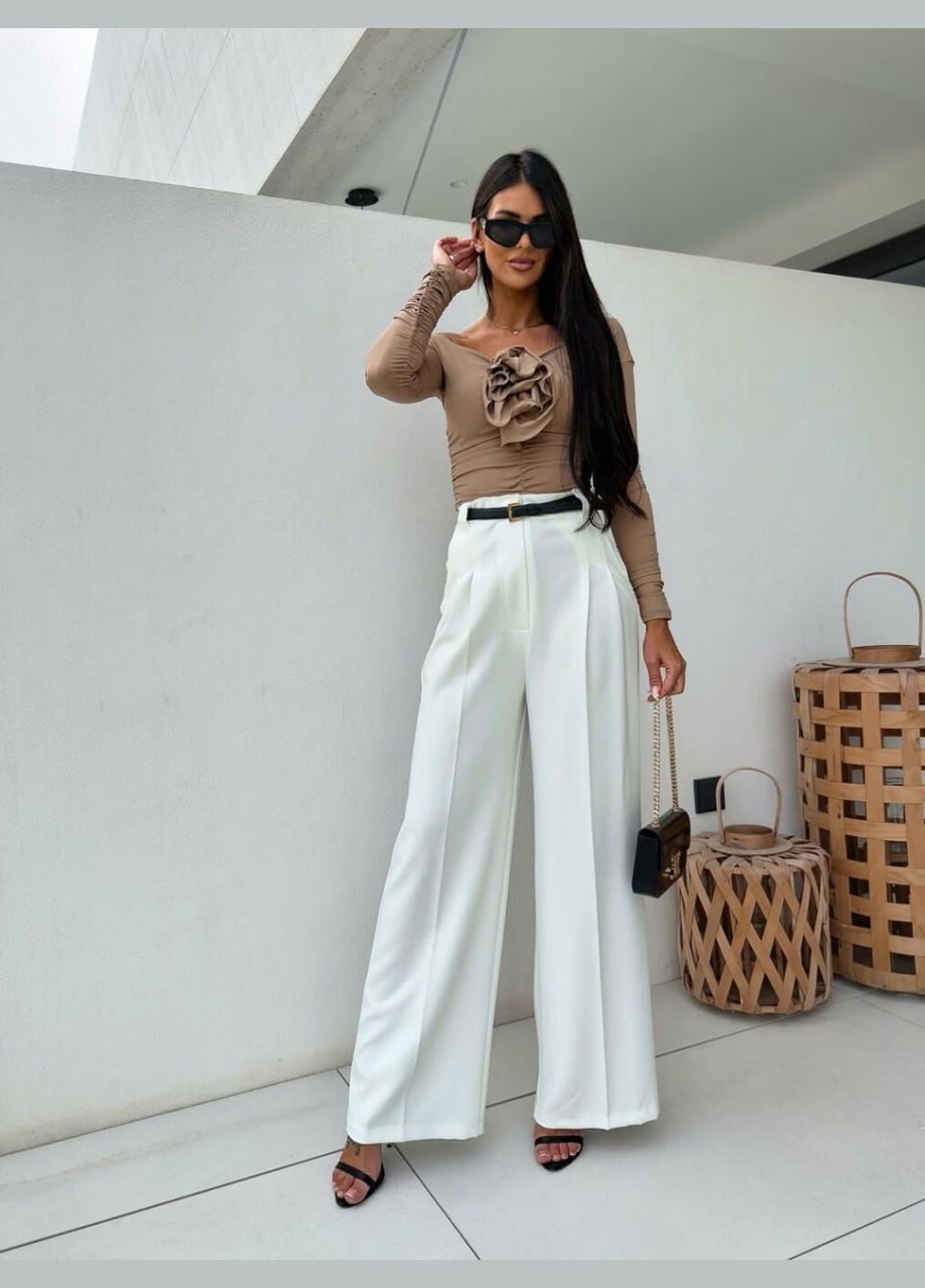 Жіночі штани палаццо колір білий р.42/44 454142 New Trend (289720046)