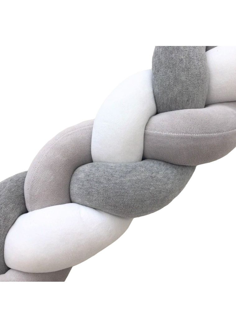 Бортик косичка "світло-сірий-сірий-білий" Moontime (366891593)