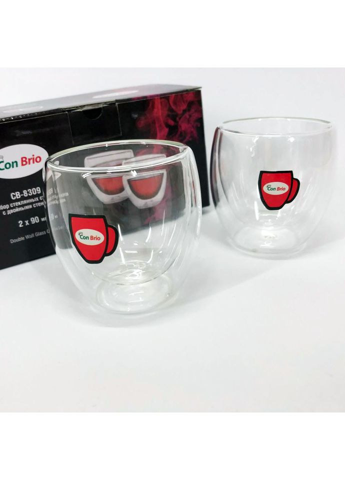 Кружка с двойным дном CB-8309-2 90 мл 2 шт, Чайные чашки с NP-158 двойным дном Con Brio (352769500)