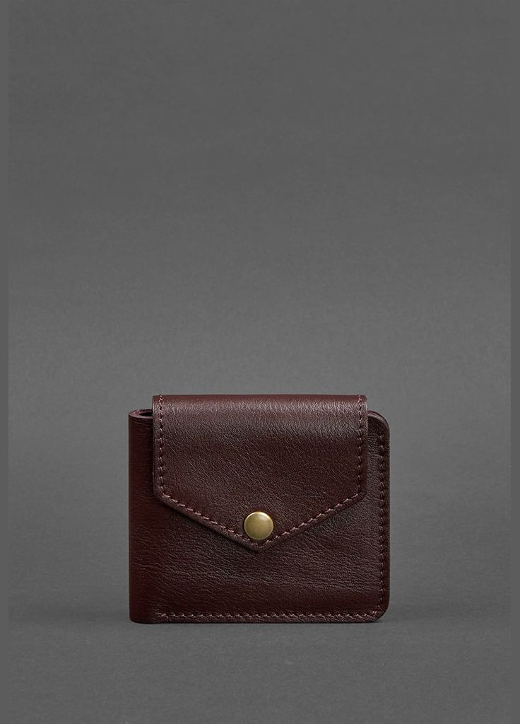 Шкіряне портмоне 4.2 на кнопці бордове (A-027411) BlankNote (328444547)