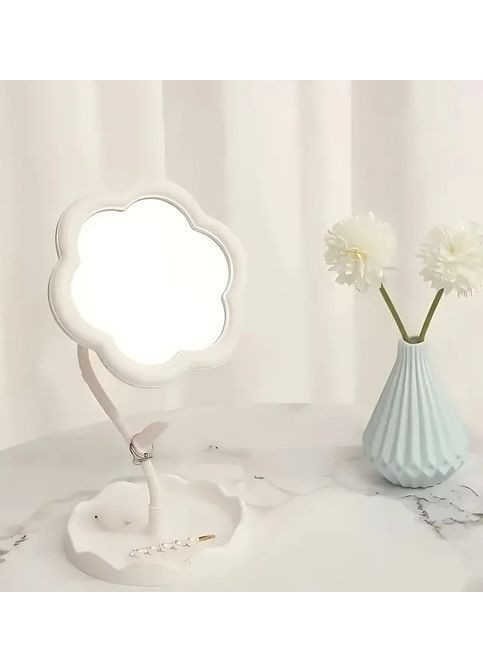 Дзеркало настільне біле квітка No Brand фігурне (362441031)