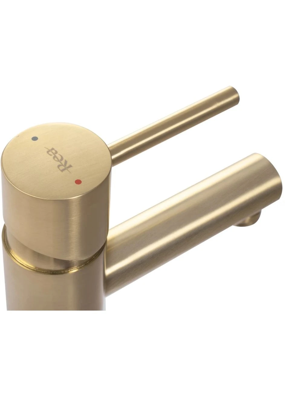 Змішувач для раковини (умивальника) TESS BRUSHED GOLD золотий матовий низький Rea (363262267)