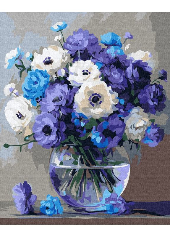 Картина за номерами Букет блакитних квітів ©art_selena_ua 40х50 KHO3327 Ідейка (363978752)