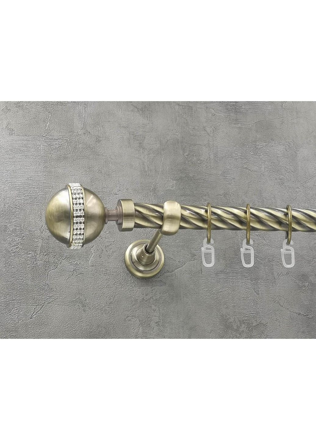 Карниз Авея витая штанга одинарный открытый 25 мм 300 см Антик Quadrum (352778470)