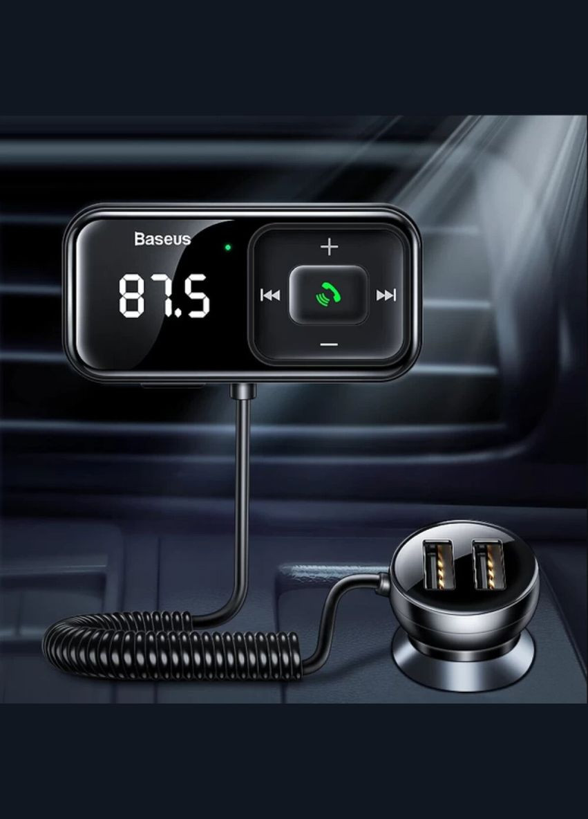 АЗП з FM-модулятором Car Bluetooth MP3 Player Black Baseus T Shaped S-16 (340279687)