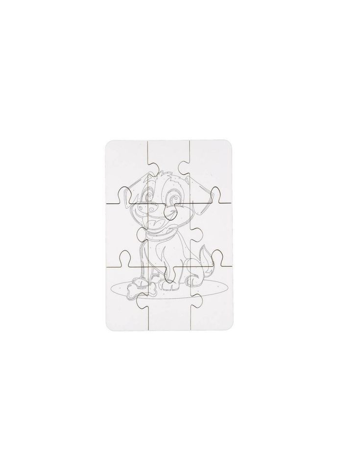 Дерев?яний пазл-розмальовка А5 "Собачка" Puz-22940 пензлик, фарби, клейка плівка PuzzleOK (315023000)