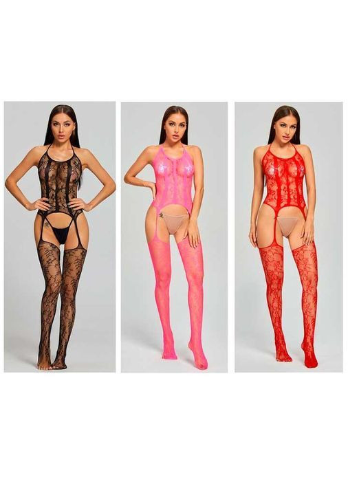 БодиСтокинг с имитацией корсета - Фуксия - S/M/L - Эротическое белье No Brand (367166017)