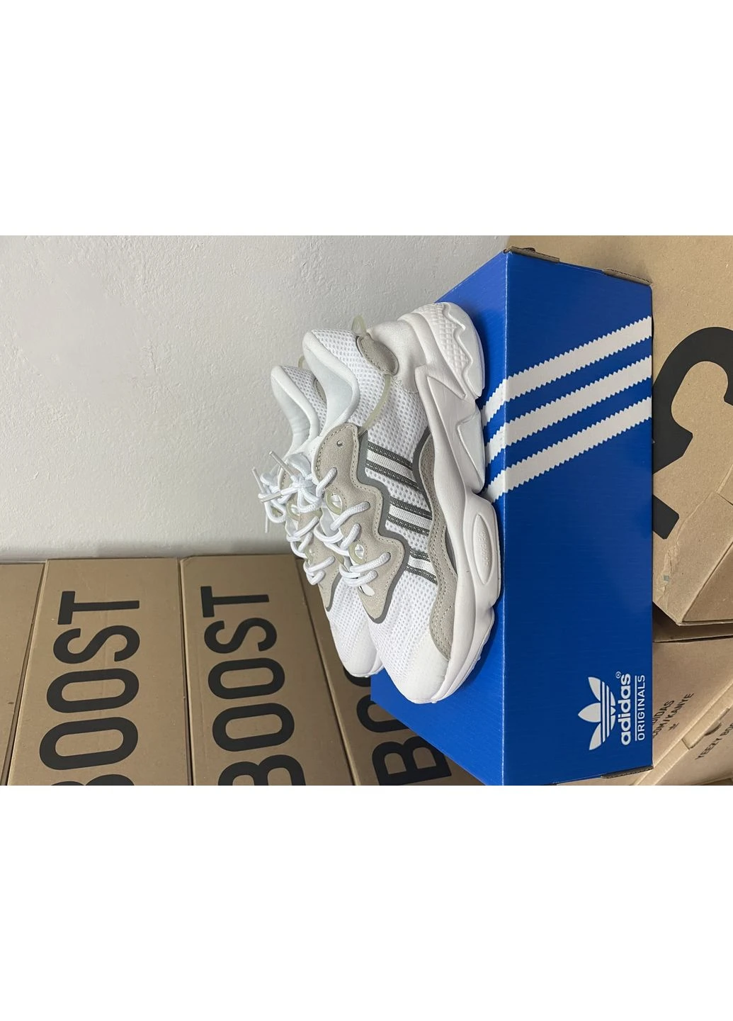 Білі літні кросівки adidas ozweego adipren white адідас озвіго No Brand