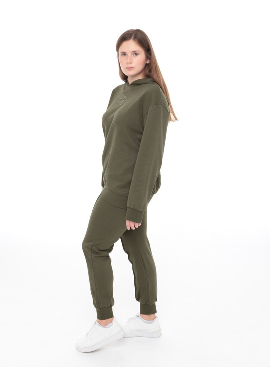 Спортивний костюм жіночий зелений тринитка штани з худі JEANSclub Пряма (302879222)