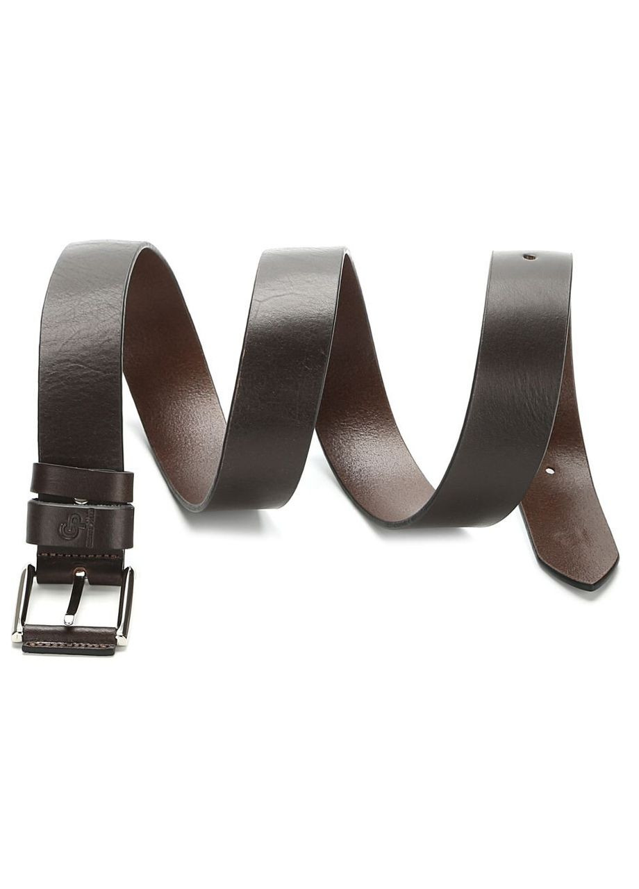 Эксклюзивный мужской джинсовый ремень из натуральной кожи GRANDE PELLE коричневый (sku_00910) No Brand (327819325)