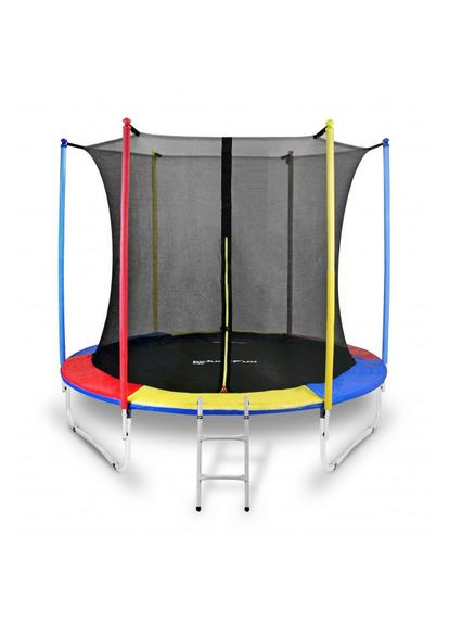 Батут 244см Multicolor внутренняя сетка + стремянка No Brand (352011025)
