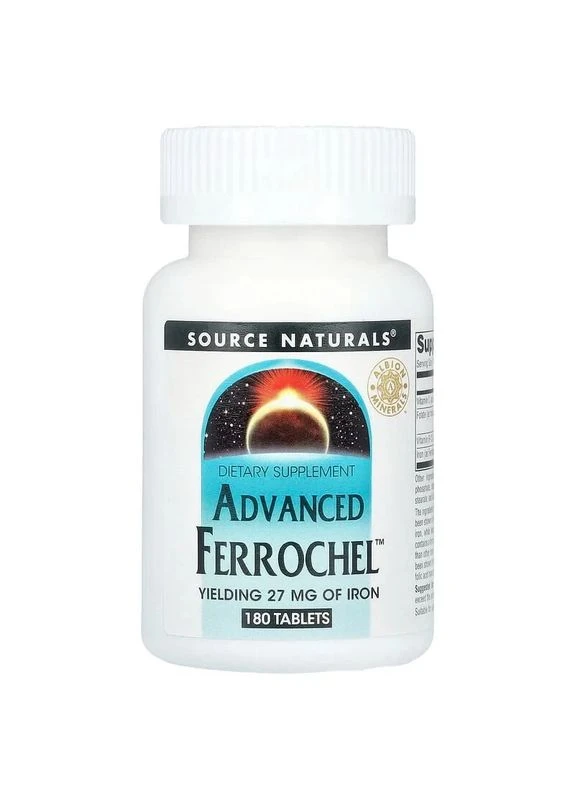 Залізо Advanced Ferrochel 27 мг 180 таблеток Source Naturals (361116642)