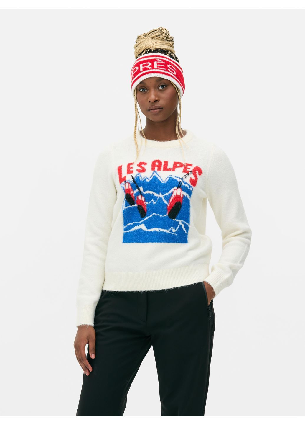 Молочний джемпер зима,молочний з принтом, Primark