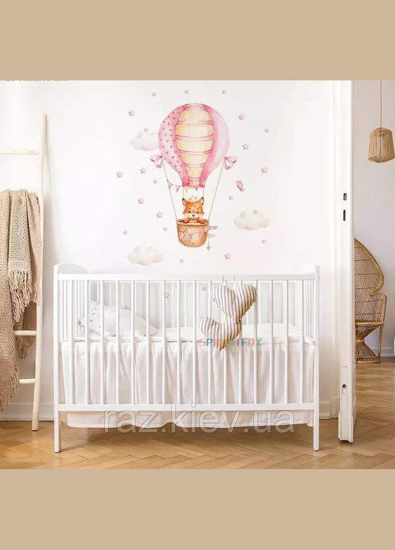 Декоративні наклейки Лисичка на повітряній кулі (лист 40 х 60 см) Б156-21 Sproutfox (302242770)