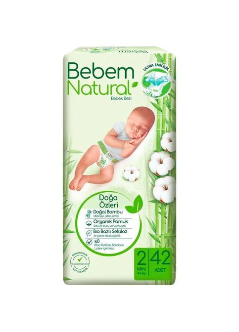 Подгузники (8690536806003) Bebem Natural 2 mini 3-6 кг 42 шт (357436056)