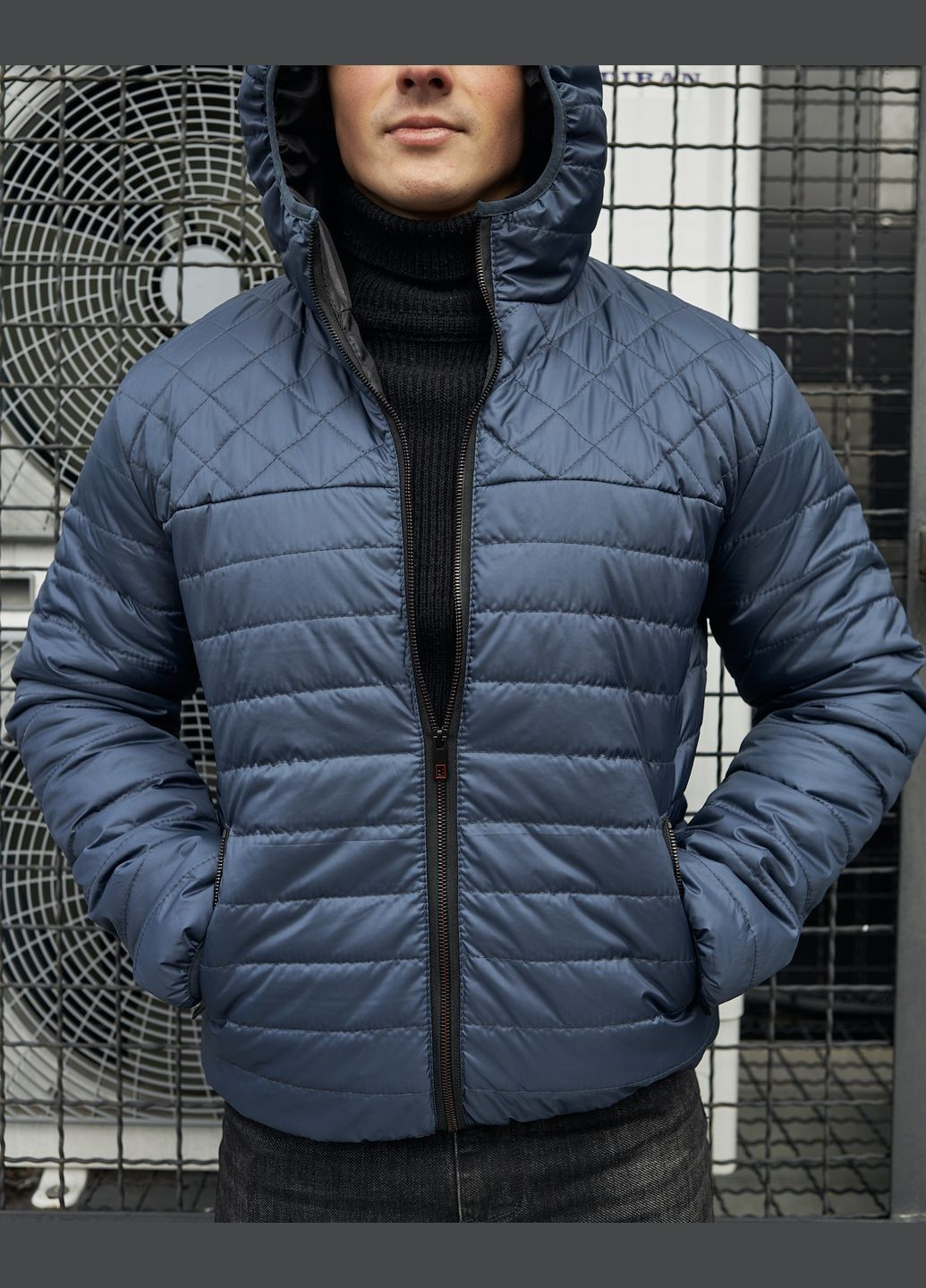 Темно-синяя демисезонная куртка мужская демисезонная спортивная No Brand