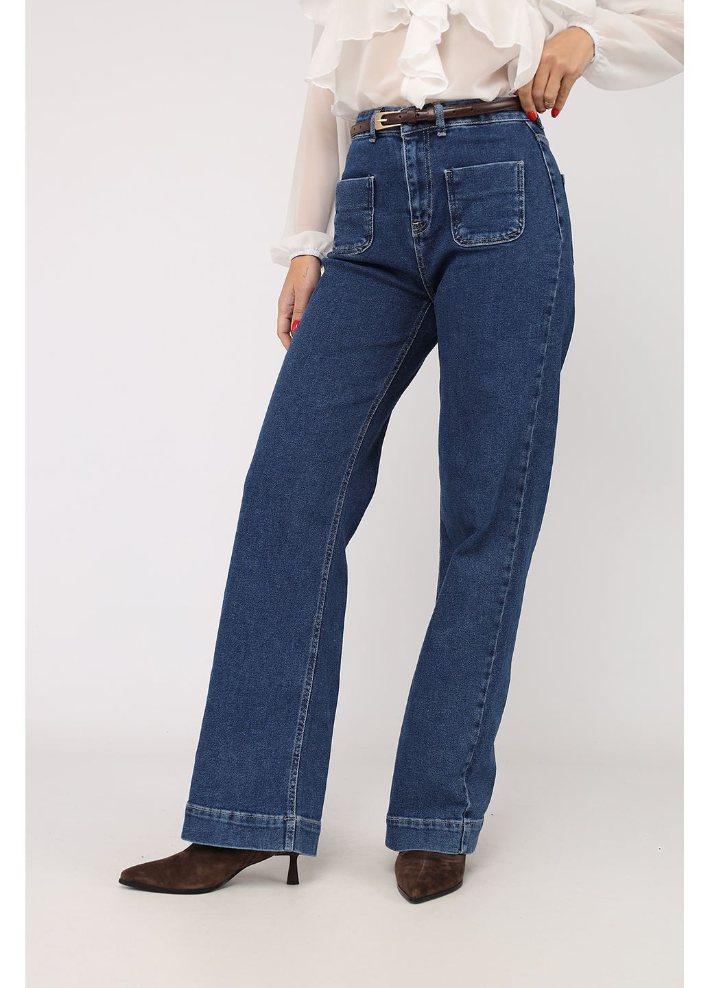 Джинсы wide leg женские цвет темно-синий ЦБ-00283993 Yuki - (364262435)