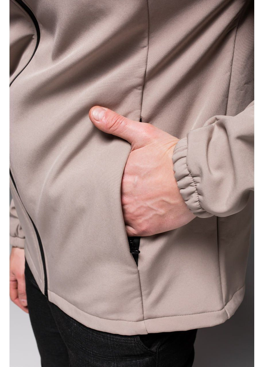 Бежева бежева куртка soft shell на флісі No Brand