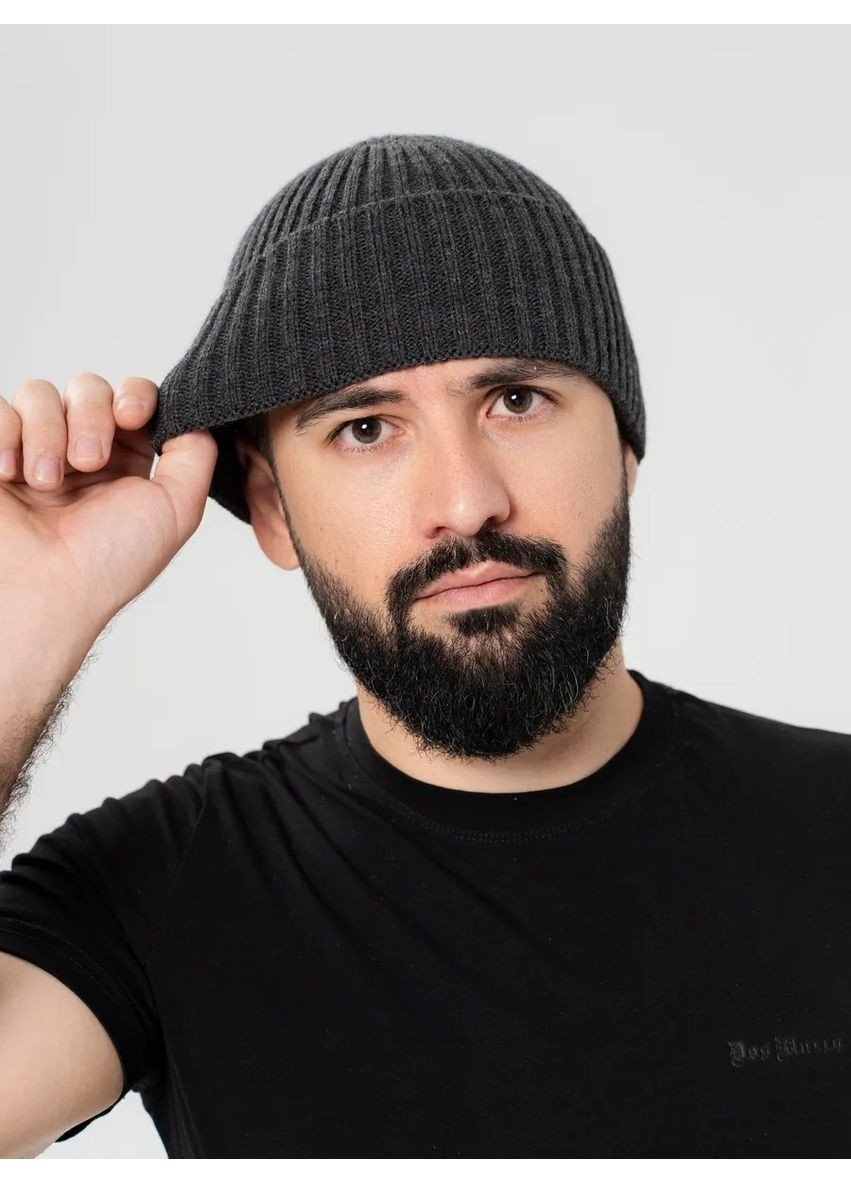 Классическая зимняя мужская шапка 1х1 No Brand Чоловіча зимова шапка (362556509)