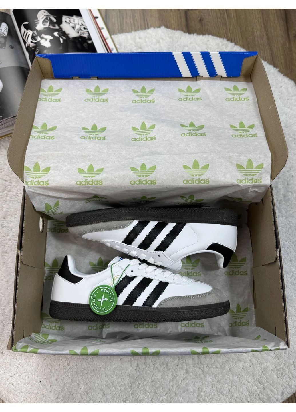Білі кросівки чоловічі adidas samba white black gum адідас самба білі демісезон No Brand