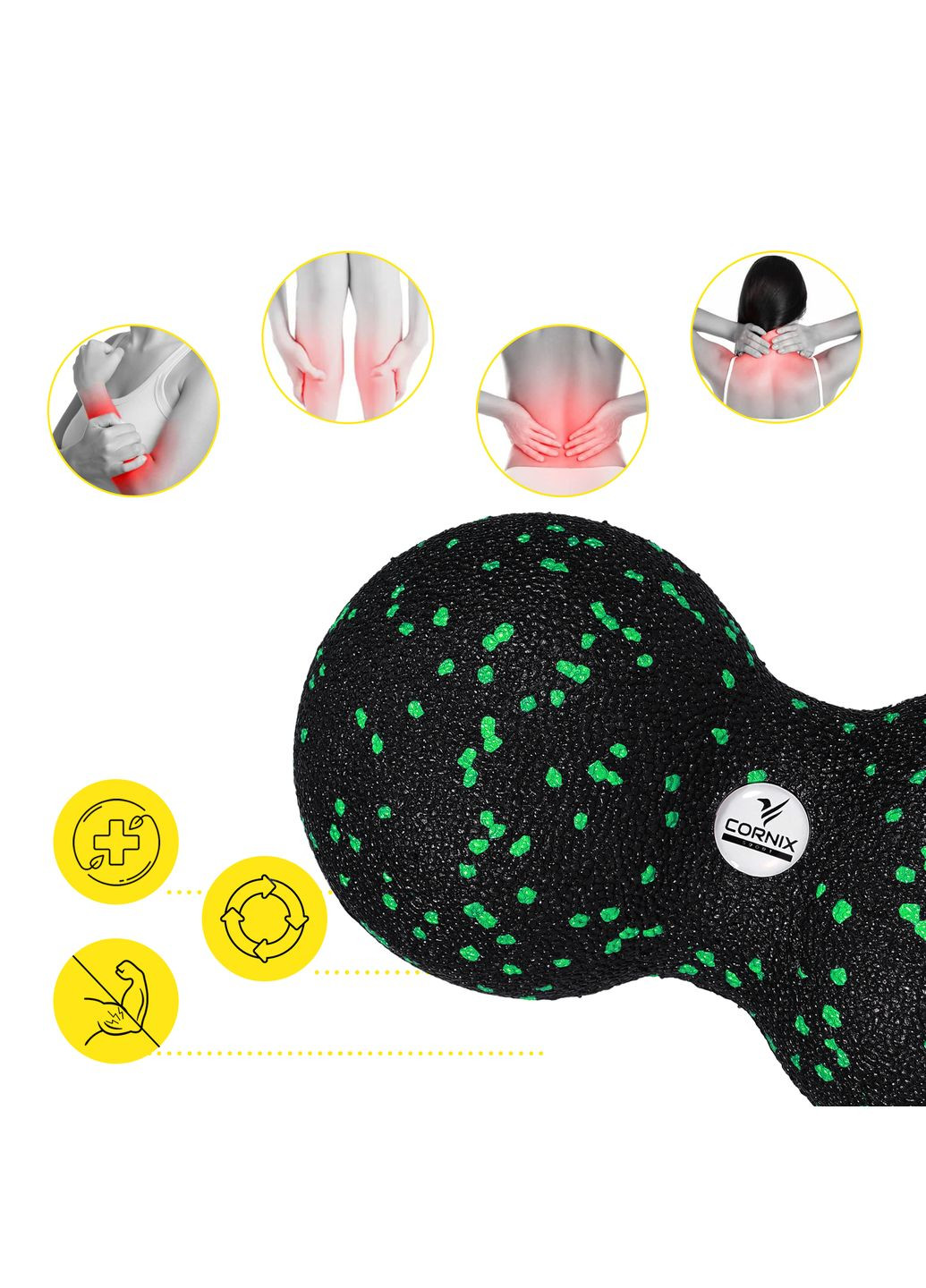 Масажний м'яч подвійний EPP DuoBall 8 x 16 см Cornix XR-0123 (275654156)