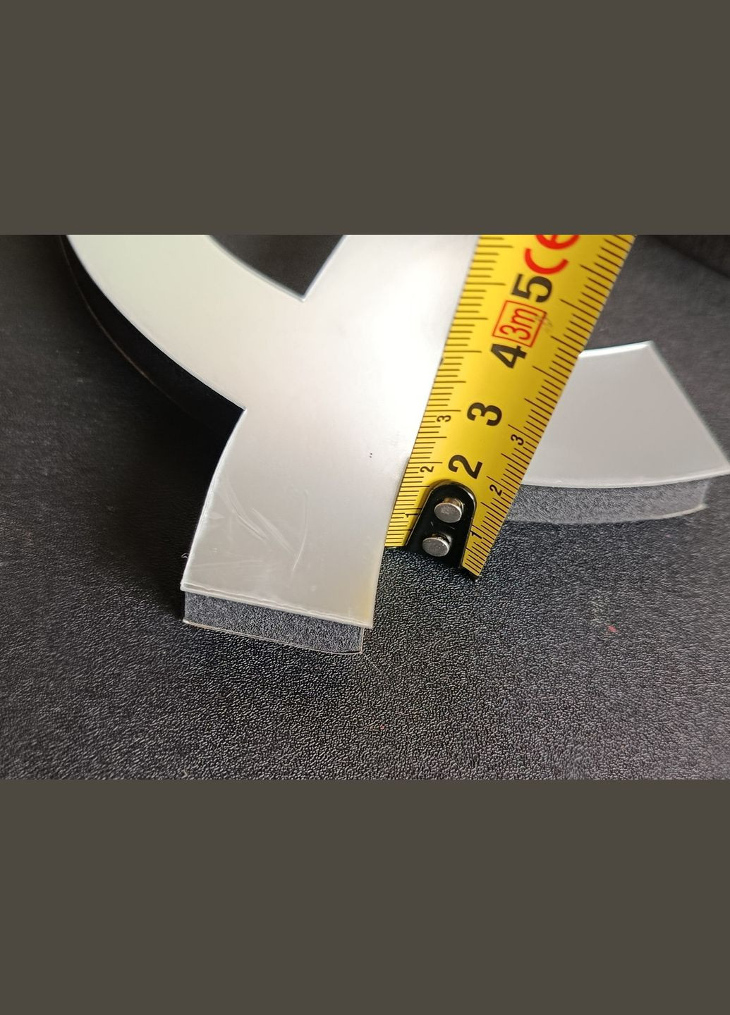 3D Дзеркальна літера АND наклейка 20 см висоти Cрібна No Brand (340473680)