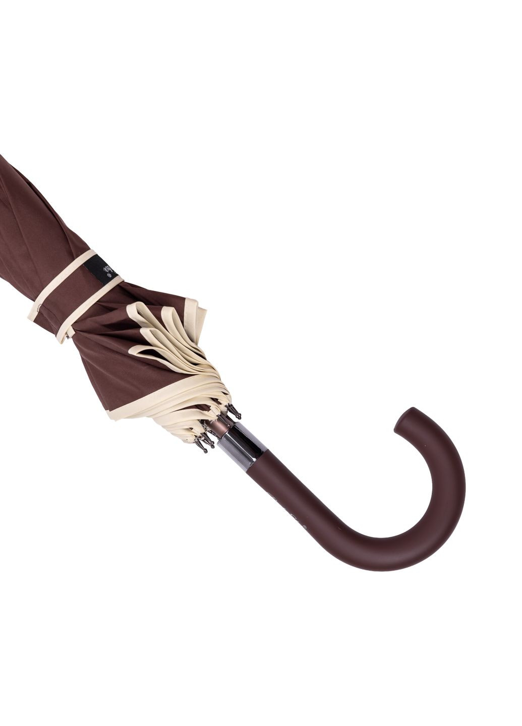 Комбинированный зонт-трость полуавтомат складной 120 см, коричневый Yiwu (361930989)