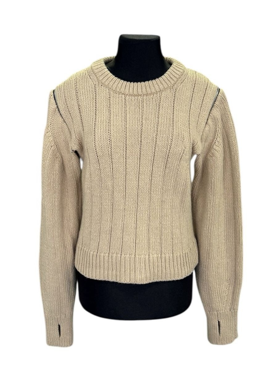 Бежевый зимний свитер H&M