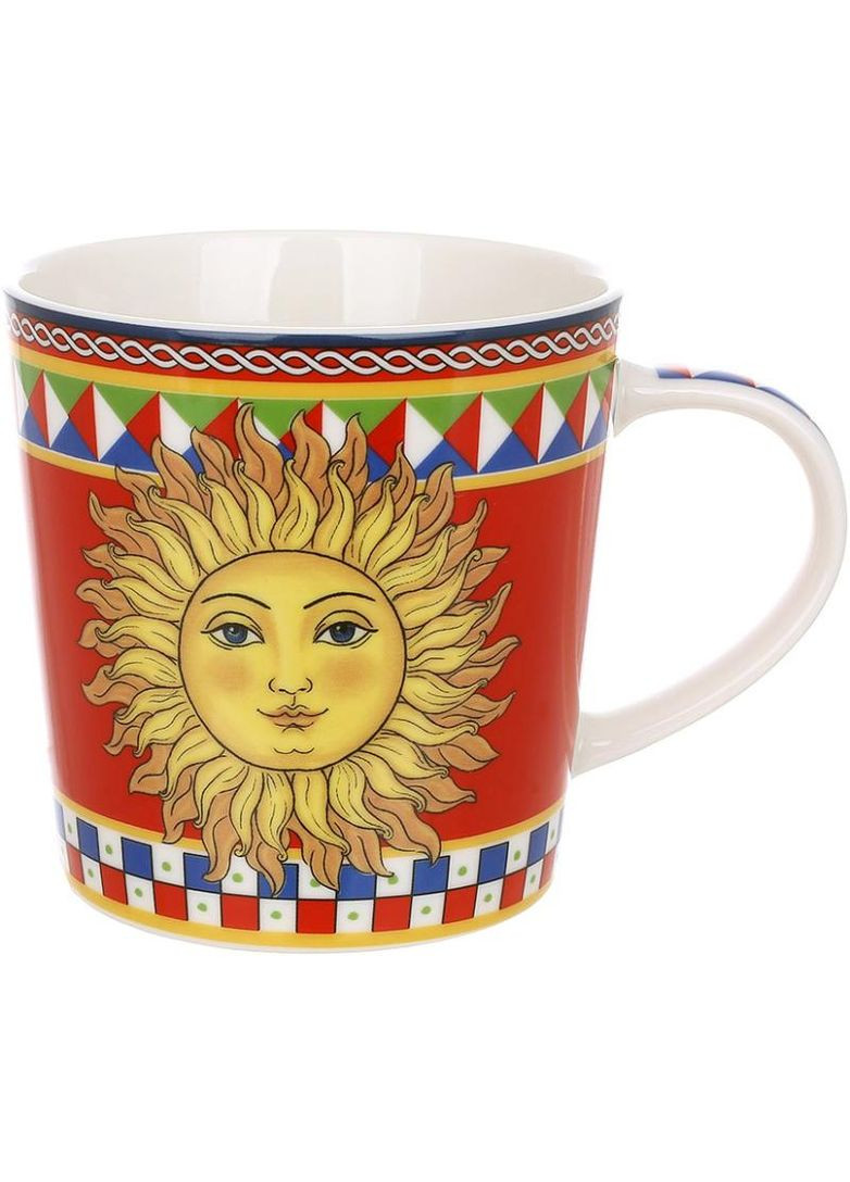 Кухоль порцеляновий Sicilia "Sole" (Сонце) 450мл, подарункова чашка Bona (372170948)