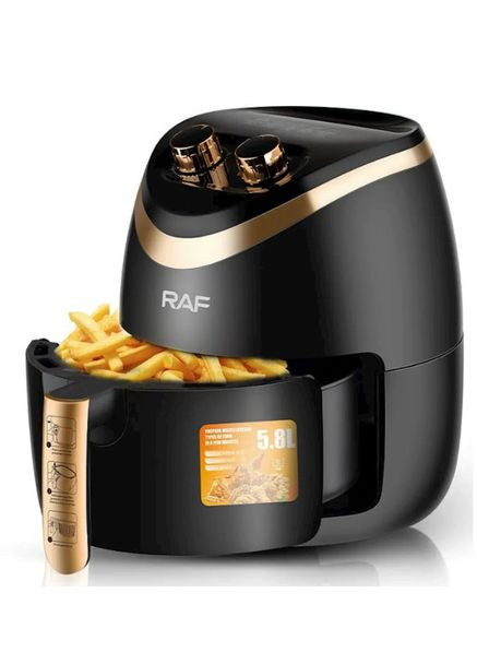Аеро фритюрниця air fryer R.5234 сенсорна безмасляна повітряна фритюрниця 1500 Вт 5.8л аерогриль Чорна RAF (296925827)