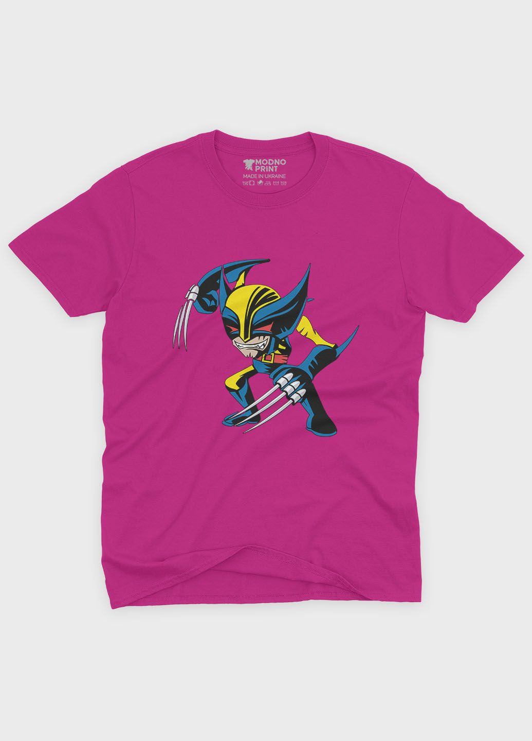 Розовая демисезонная футболка для мальчика с принтом супергероя - росомаха (ts001-1-fuxj-006-021-002-b) Modno