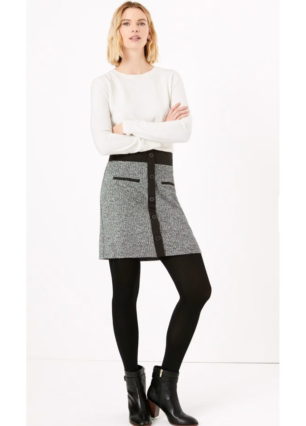 Жіноча міні спідниця-олівець (57711) 8 Чорна M&S (304546463)